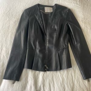 Zara peplum faux leather jacket